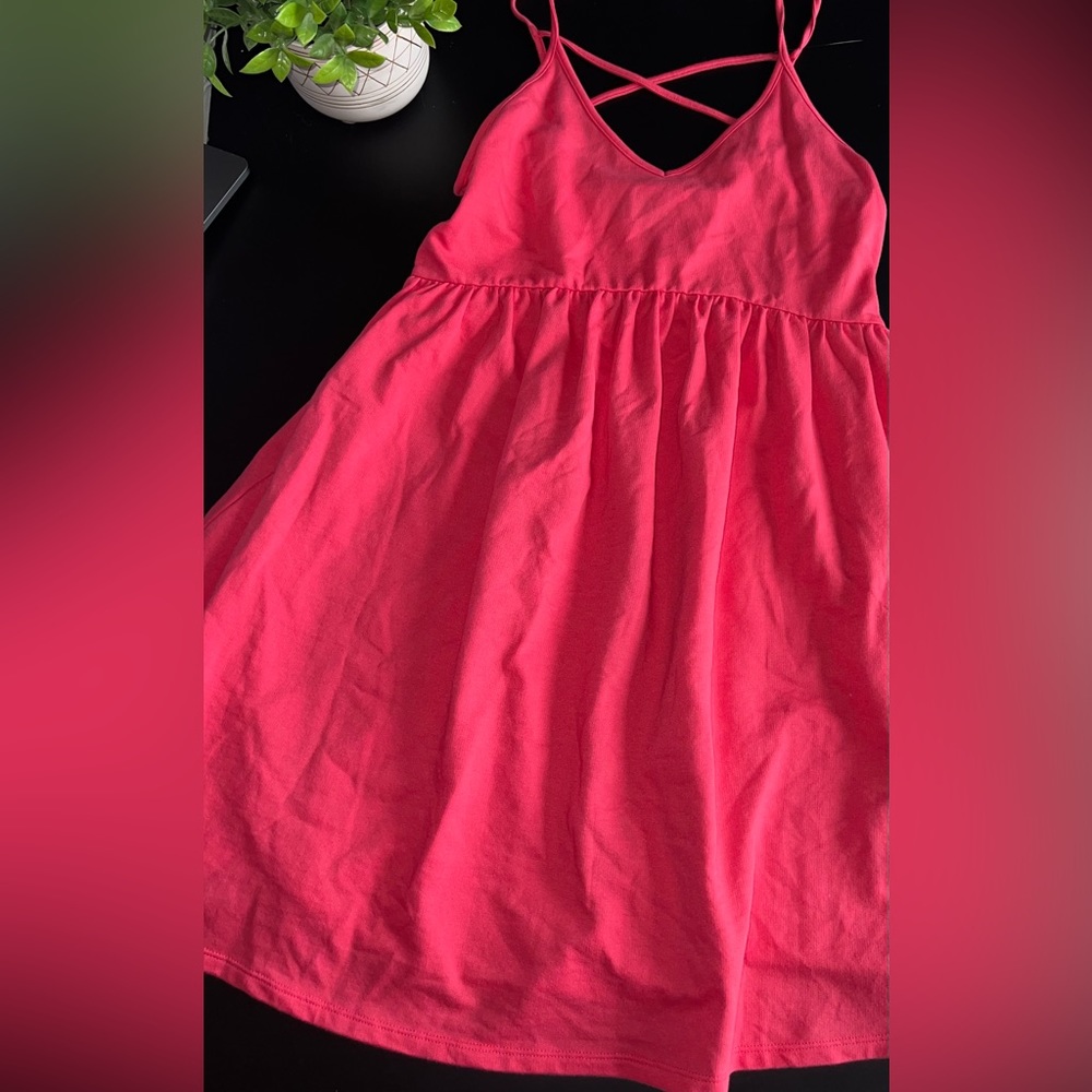 Wild Fable Pink Cross Back Strap Flowy Mini Dress NWOT Size Medium